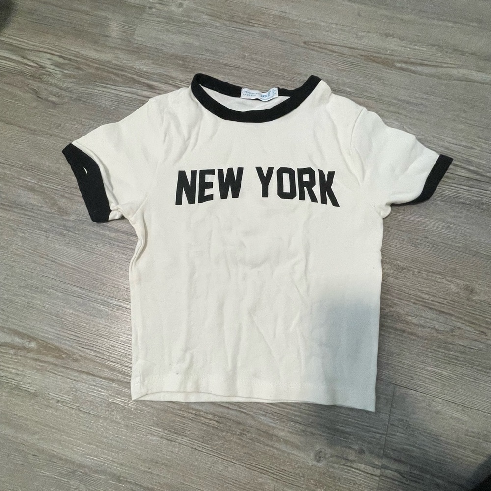 New York Kids T-Shirt - Cream and Black